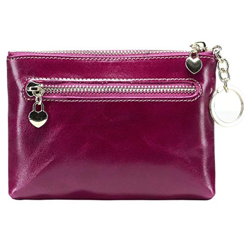 Itslife Women's Triple Zipper Leather Coin Purse Change Wallet Coin Pouch Rfid Card Holder With Key Ring #TOP2