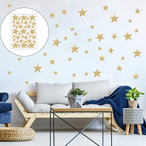 Juego de 39 adhesivos de pared con estrellas doradas miniatura 5