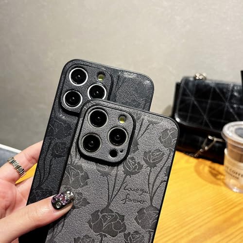 Coque iPhone 12 luxe rose cuir marron antichoc motif coloré