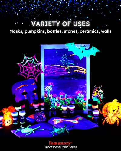 Fantastory FAN-UV-30X10-0815 Halloween Glow In The Dark Paint,60Ml/2Oz,Neon Colors Glow Acrylic Paints,Waterproof Blacklight Paint thumb #6