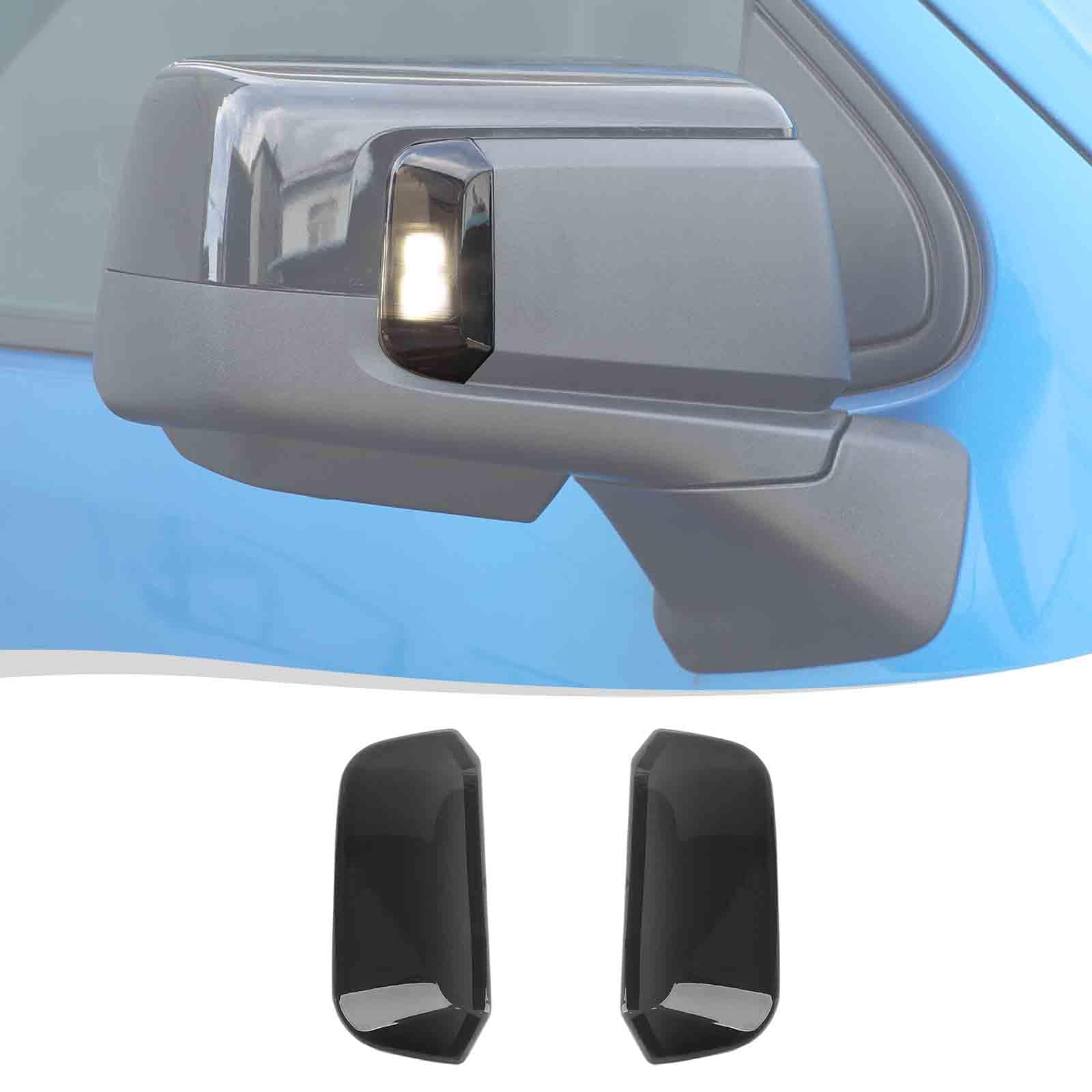 Voodonala for Chevy Silverado 2019-2023 Side Mirror Warning Light Cover Smoke Black Decoration Cover Compatible with Chevrolet Silverado 2019+ /GMC Sierra 2019+(Smoke Black,2Pcs/Set)