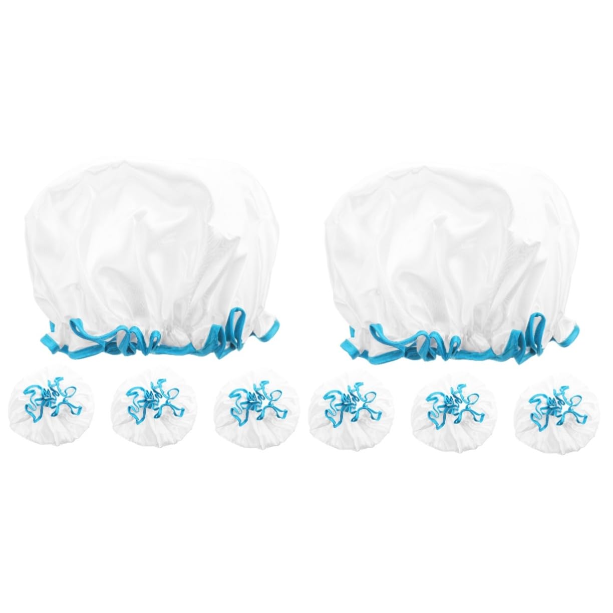 Healeved 8stücke Wiederverwendbare Duschhaube Wasserdichte Elastische Badekappen Für Damen Und Für Make-up Und Lagige Satin-badekappen