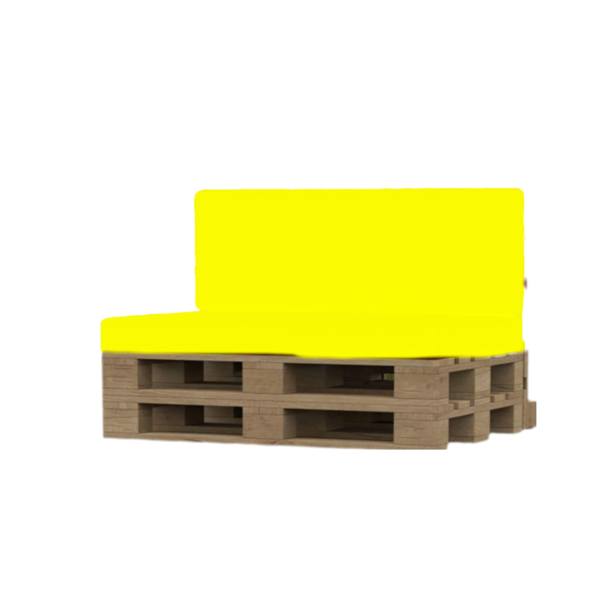 FIVE MOONS Euro Pallet Cushions Seat Pads For Outdoor Garden Euro Pallet Seating high density foam pad with water resistant zipped cover Fordifferent (Yellow, 120 x 60 x 10cm)