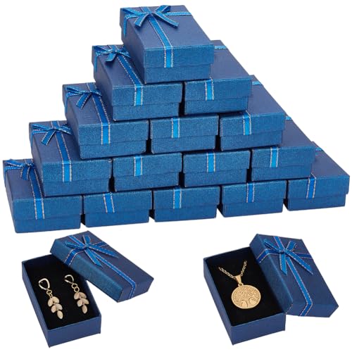 Boîtes à bijoux en carton vides avec ruban pour boucles d'oreilles et petits bracelets