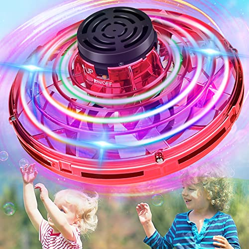 Flying Spinner,Junywell 2022 Magic Flying Spinner Mini Drones for Kids Adults Hand Operated Drones Small Sensor Flying Ball Toy with LED Lights Indoor Outdoor Mini UFO Drone Toys for Boys Girls Gift