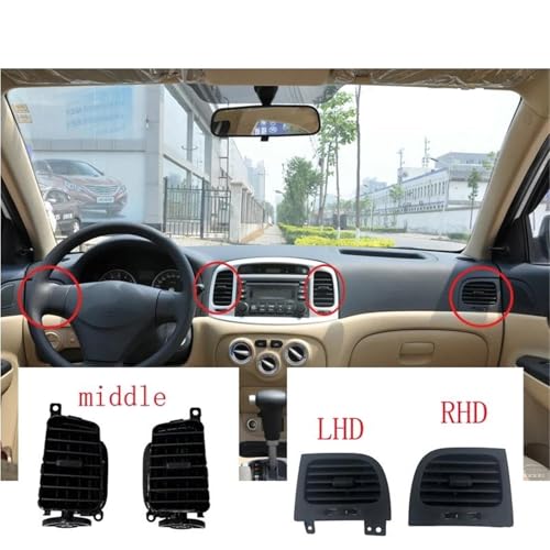 Ventilación de salpicadero central para Hyundai Accent Hatchback 2006-2011, rejilla de aire. 2
