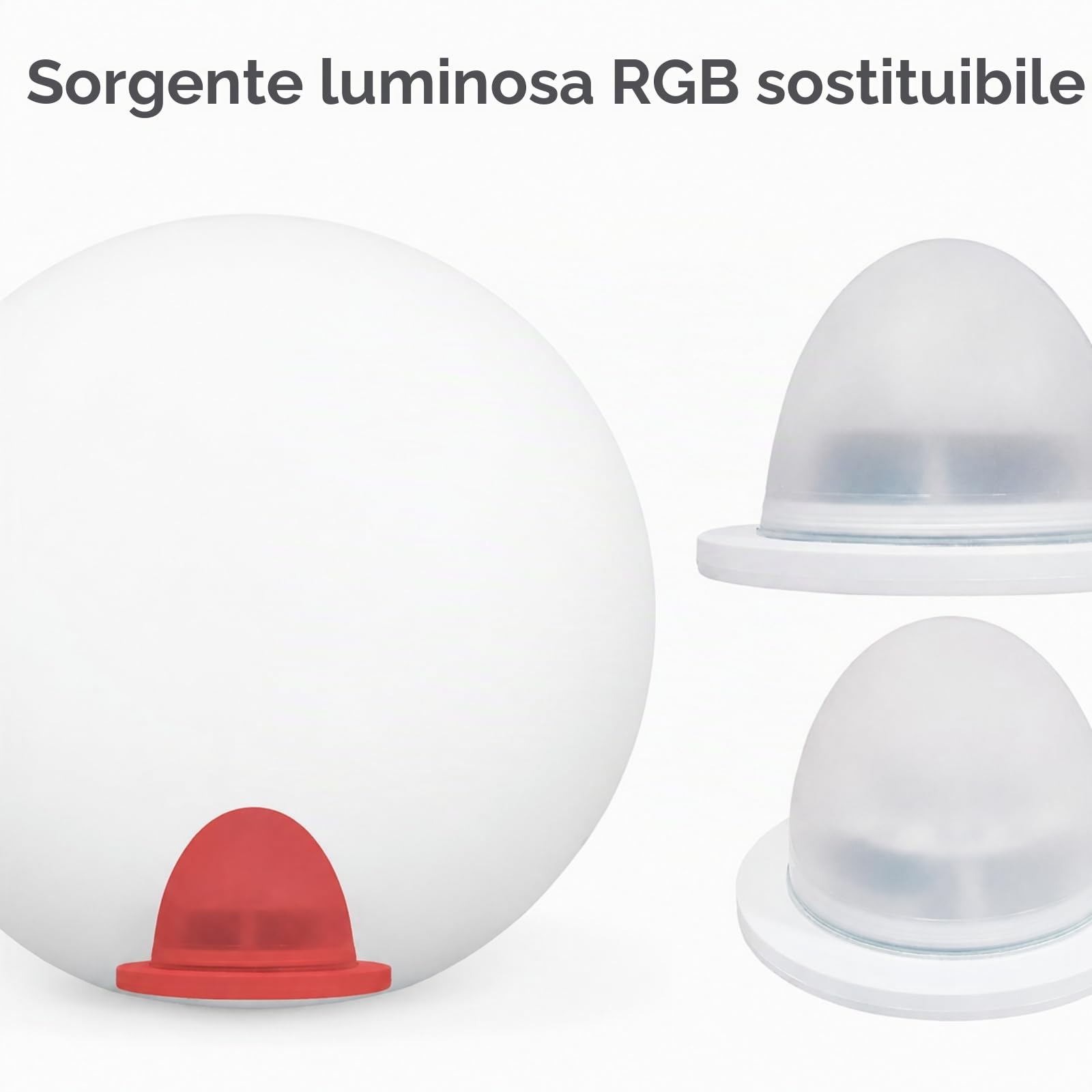 Europalamp Sfera luminosa senza fili galleggiante LED multicolore dimmerabile ∅40cm con telecomando e base a induzione 6 colori dimmerabili