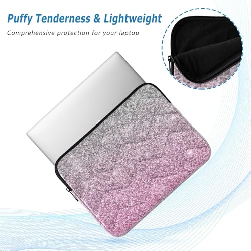 Funda para portátil con brillo plateado rosa, impermeable miniatura 5