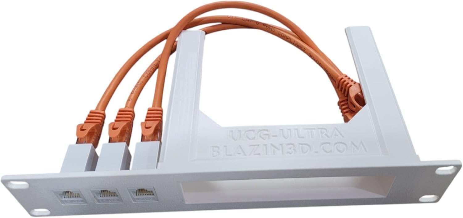 10-inch Network Rack Mount for Cloud Gateway Ultra UCG-Ultra and UXG-Max, Front Access Ports, Cables & Keystones Included (Black)