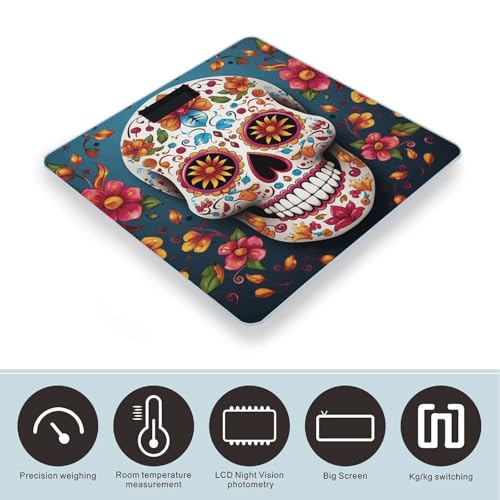 Báscula Digital de Baño con Diseño Calavera Colorida miniatura 3