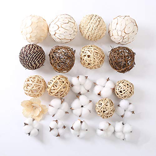 CIR Oases Decorative Balls Assorted Spherical Rattan Twigs Wicker Balls Cotton for Bowl and Vase Filler Balls Spheres Orbs Filler Centerpiece Home Decor - Image 3