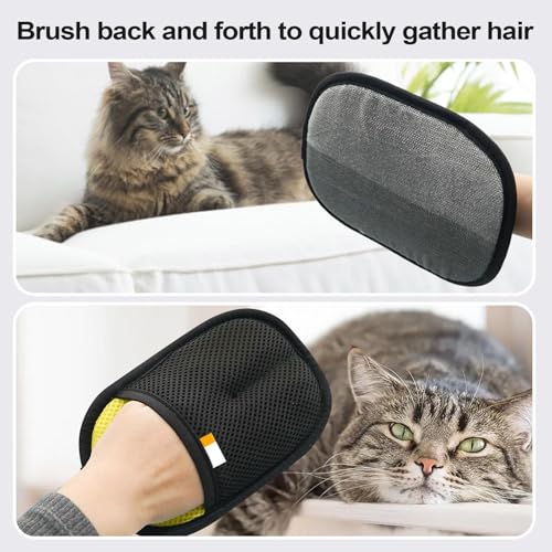 Opdestn Fellmagnet Handschuh, Pet Hair Remover Glove, 18x12cm Handschuhe zur statischen Entfernung von Tierhaaren, Wiederverwendbare Antistatische Handschuhe Doppelseitige für Katzen und Hunde