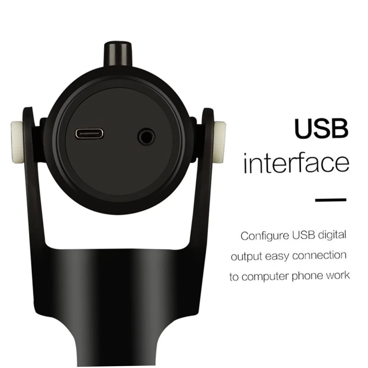 Toyvian 1 x mikrofon USB, mikrofon do nagrywania komputera, z uchwytem, mikrofon do studia nagrań, mikrofon membranowy, mikrofon kondensatorowy, mikrofon na spotkania, kolor czarny ABS