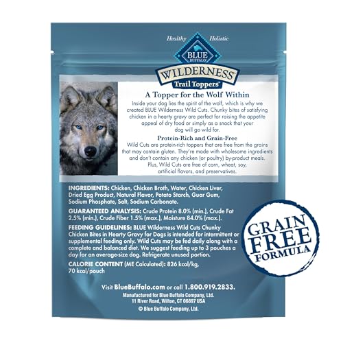 Image of Blue Buffalo Wilderness Trail Toppers Chicken Wet Dog Food, 3 oz, 24 ct