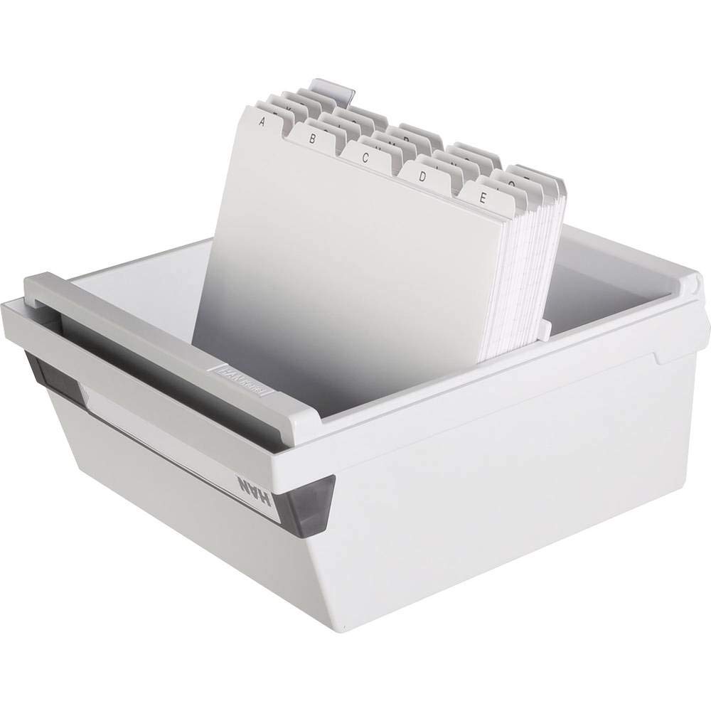Han 965-11 - Cajón para tarjetas (capacidad para 800 tarjetas, tamaño A5 horizontal, 235 x 190 x 250 mm), color gris