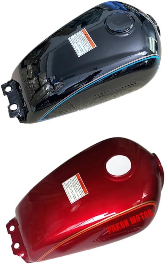 Motorcycle Fuel Tank Red Black Petro Oil Metal Box Fit for Haojue Suzu Lifan Wangjiang Qingqi GN250 WJ250 GS250 QJ250 GN WJ 250cc(Red)