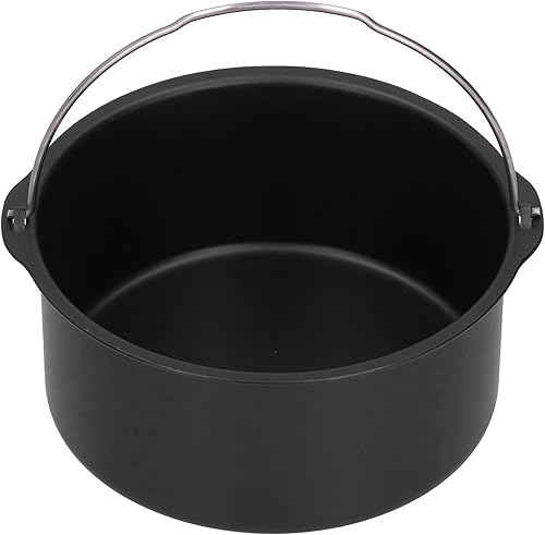 Miniatura 4 de Barril para tartas, moldes redondos antiadherentes para hornear pan, cesta para hornear con asa para accesorios para freidora de aire (8 pulgadas)