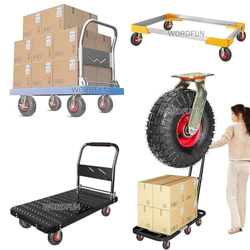 Roulette industrielle fixe et pivotante pneumatique pour chariot - 8