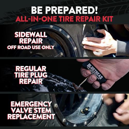 Image of GlueTread Expedition All-Inclusive Off-Road Tire Repair Kit | Repair Any Kind of Tire Damage or Puncture | Includes Sidewall Tire Repair Patches, Plugs, and Colby Emergency Valve Stems