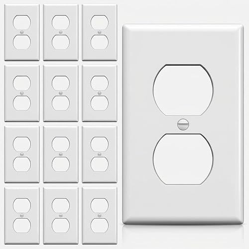 Bates- White Outlet Covers, Wall Plates, Pack of 12, Electric Wall Plate Cover, Outlet Plate, Plug Cover, Outlet Covers, Power