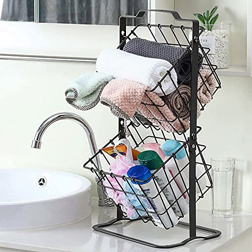 Cesto per frutta, 2 ripiani, in ferro per frutta