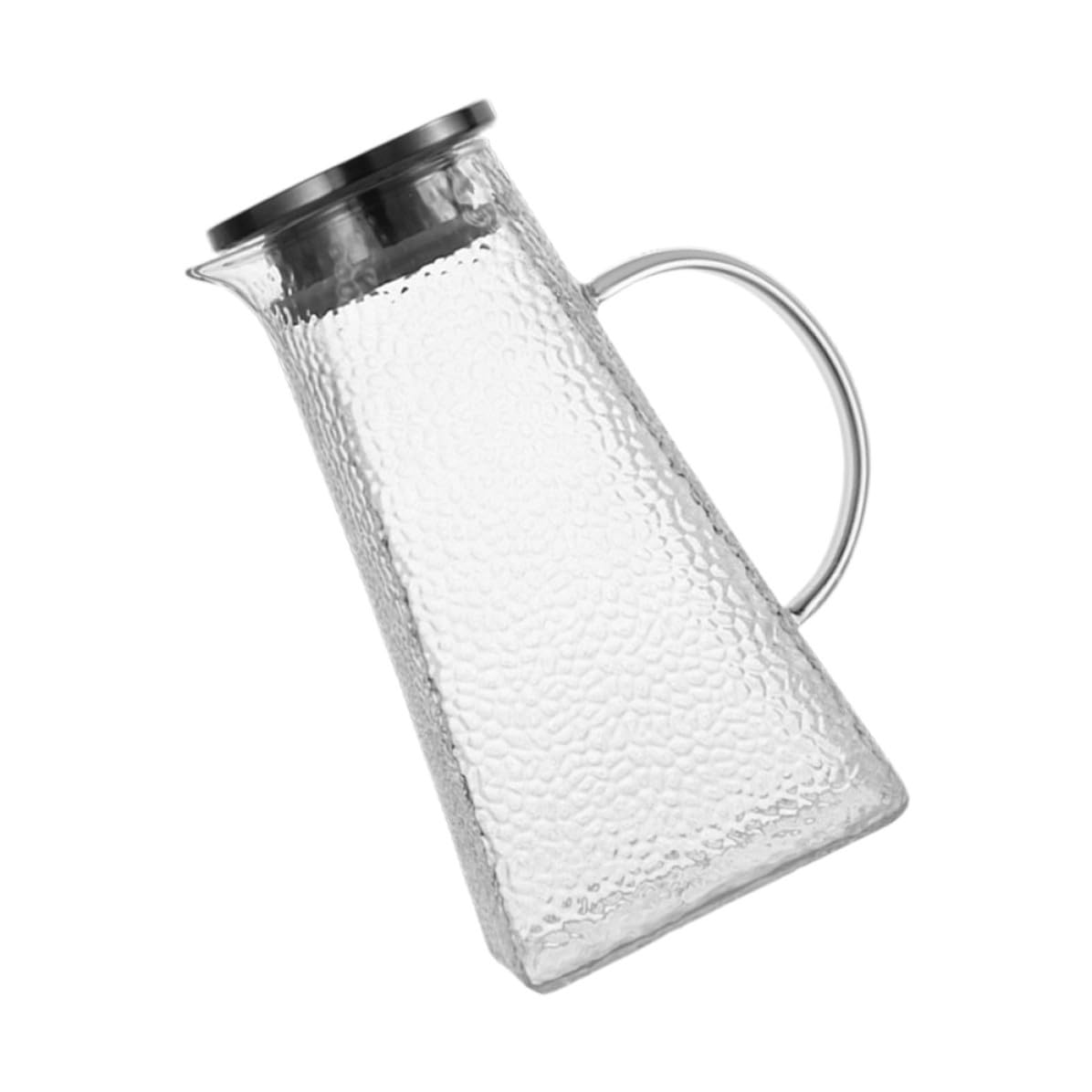 Garneck Jarra de Vidrio con Tapa Portátil de 1.8l para Agua Fría, Diseño Resistente y Elegante Adecuado Hogar y Bebidas Refrescantes