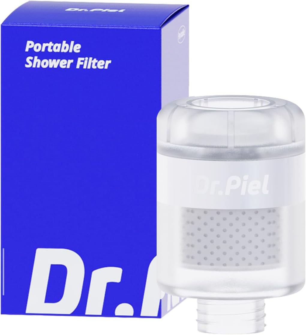Dr. Piel Superior Shower Filter for travel – Travel Essentials Shower Filter, Ultra Small & Light, Improves the condition of your skin & hair, Removes Chlorine, Easy Installation