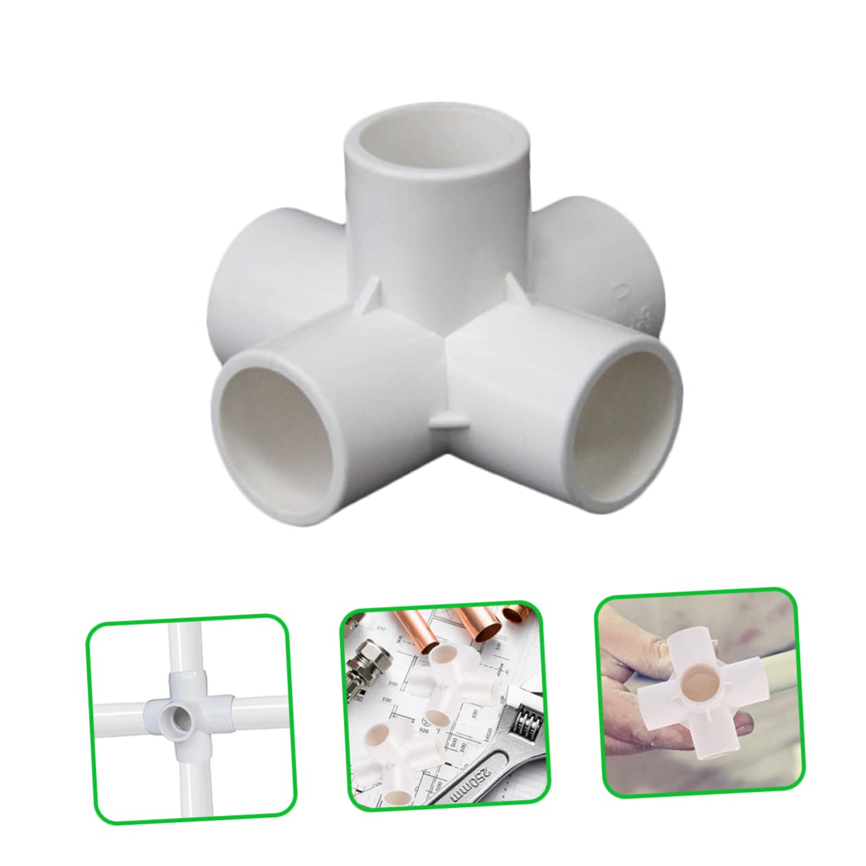 Homoyoyo 12pezzi Raccordi in Pvc Da Connettore Vie Per Mobili Raccordo Centrale Resistente Agli Urti Leggero e Facile Da Installare Per Irrigazione Agricola Sistemi Di Coltivazione e Applic