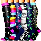 Copper Medical Compression Socks for Women and Men Circulation(6 Pairs)-Best Support for Running,...
