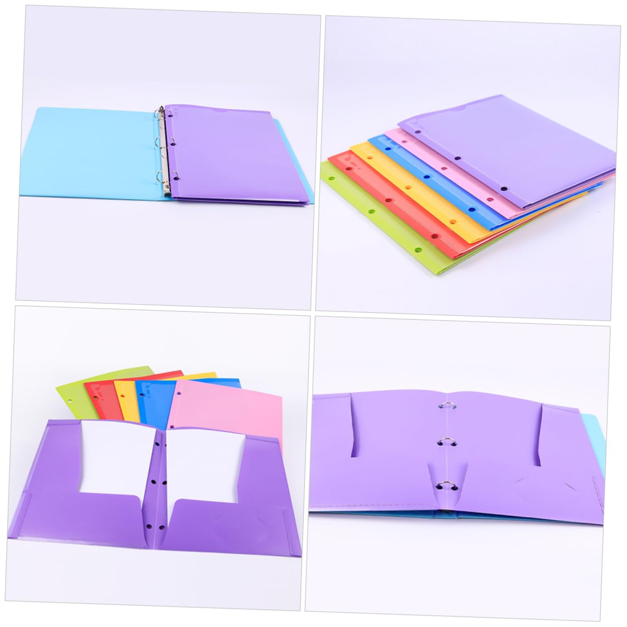 Carpeta de Archivos Pp 6 Unidades Ranuras Dobles para Organizar Documentos en Oficina Color Aleatorio