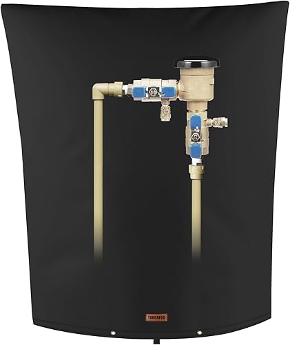 Vista 16 de TOHONFOO Cubierta aislante de tubería para prevención de reflujo (5 °F) – Bolsa aislada para válvula de aspersor de riego – Cubierta de bomba