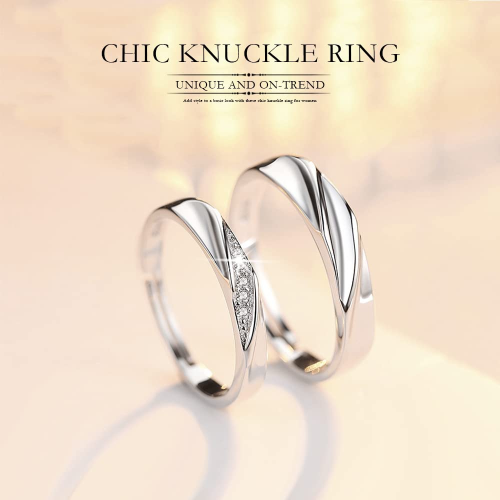 Image secondaire de Ranikeer Bague Couple Anneau Réglable, Cadeau pour Amoureux pour Anniversaire Saint-Valentin Noël et Fêtes, Homme+Femme