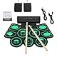 Uverbon Elektronisches Schlagzeug, tragbar, mit 9 Drum Pads, Percussion, Instrumente, integrierter Stereo-Lautsprecher mit Pedal mit 2 Füßen, für Kinder und Anfänger