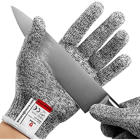 NoCry Cut Resistant Gloves - Ambidextrous, Food Grade, High Performance Level 5 Protection. Size Medium, Free Ebook Included! Cover
