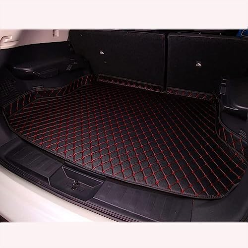 Tapis de coffre Golf 7 en cuir premium stylé noir et rouge antidérapant durable