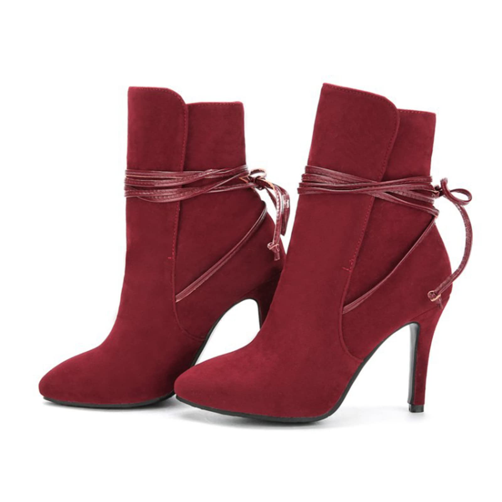 9CM/3.54 in Pelle Scamosciata Sexy Punta A Punta Stiletto Versatile Elegante Stivaletti Tacco Alto E Stivaletti Pole Dance Stivali