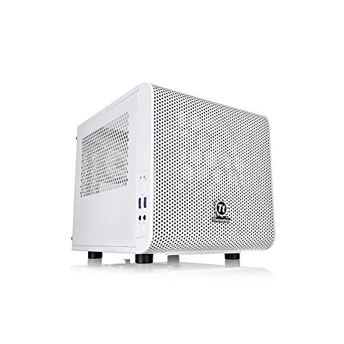 Thermaltake Core V1 Snow Edition SPCC Mini ITX Cube Computer Chassis CA-1B8-00S6WN-01, White