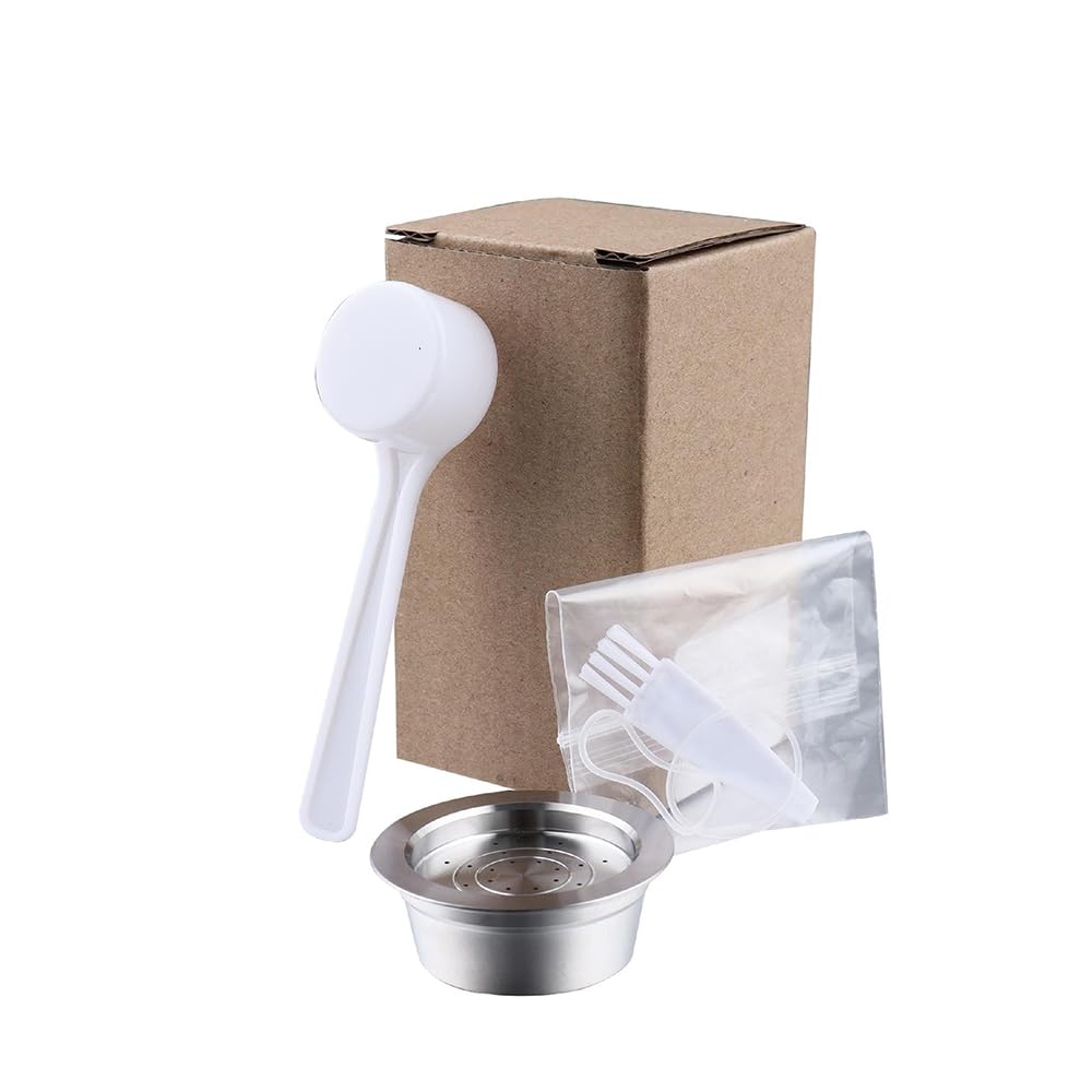 Stainless Steel Refillable Coffee Capsules Kit for A MODO MIO JOLIE/A MODO MIO ESPRIA Machines Coffee Reusable Capsule Filter Pods(silver)