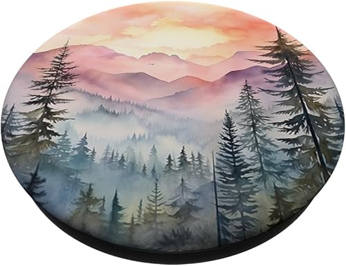 Miniatura 2 de Montañas Silvestre Bosque Senderismo Pino Naturaleza PopSockets Estándar PopGrip