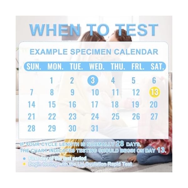 50 Ovulation Test Strips and 20 Pregnancy Test Strips Combo Kit, Rapid Fertility Predictor Kit, Accurate Pregnancy Detection, Prueba de Embarazo, 5mm Wider, with 70 Urine Cups (50LH+20HCG) - Image 4