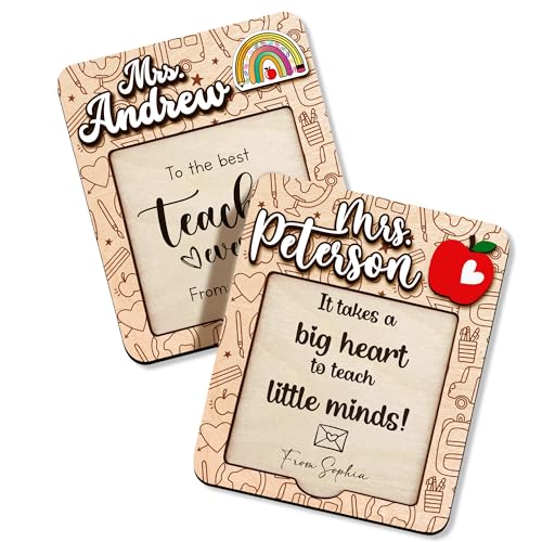 Viwoody Personalized Teacher Sticky Note Pad Holder, Teacher Appreciation Gift, Sticky Note Holder, Back to School, Thank You Gift, Custom Gift for Teacher SN11