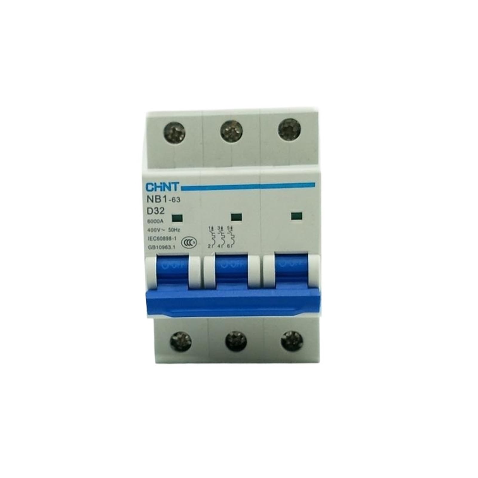 Wyłącznik nadprądowy NB1-63 mini wyłącznik nadprądowy 3-biegunowy 6KA C6A C10A C16A C20A C25A C32A C40A C50A C63A D6A D10A D32A(C40A)