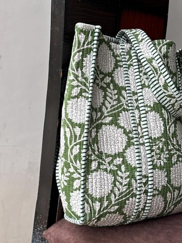 Image of Women's 100% Cotton Lightweight Shoulder Tote Bag with Interior Poeckt Casual Handbag for Women