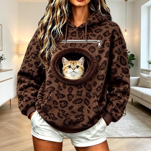Pet Pouch Hoodie For Women, Cat Hoodie With Pouch For Small Dogs And Cats - image 3