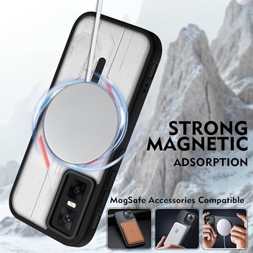 Image of V-TAN Back Cover for Infinix GT 30 Pro 5G | TPU | Transparent Crystal Clear Magnetic Case Compatible with Infinix GT 30 Pro | Slim Fit, Camera Protective Shockproof Mobile Cover Design (Black)