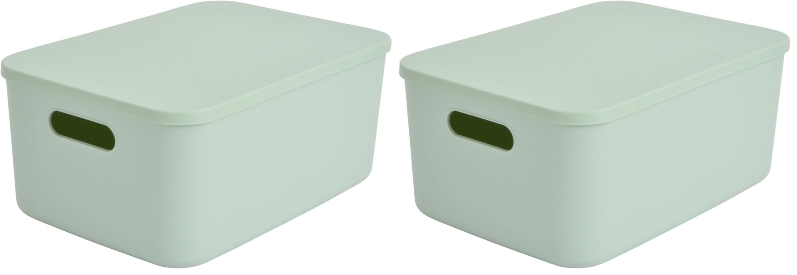 Boite couvercle plastique 10,5L Homéa empilable et robuste couleur sauge