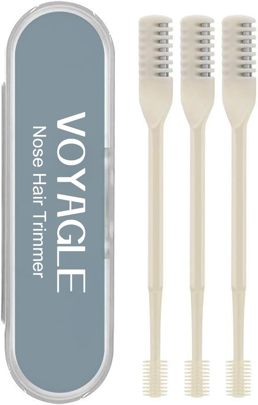 Unisex Nose Hair Trimmer, Stainless Steel and PP Rubber, Ergonomic Design, 360 Spinning Blades, Double Head Functionality, Easy to Carry