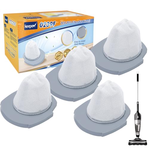 KEEPOW 2610 2611 Replacement Filters Comaptible with Bissell 3-in-1 Turbo Lightweight Stick Vacuum Series 2610, Compare to Part # 1620624, 4 Pack