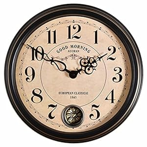 Outdoor Tuin Wandklok, 18-inch/46cm Wandklok Europese Retro Amerikaanse Creatieve Klok Ronde Klokken Woonkamer…