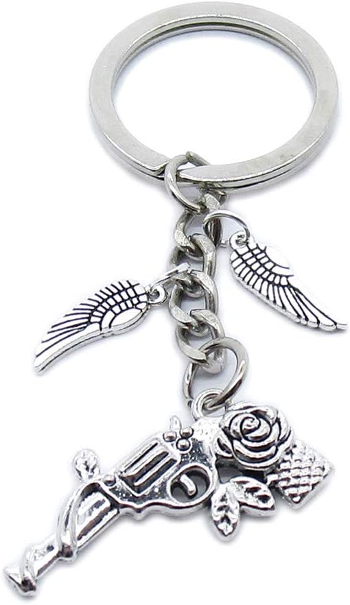 20 Pieces Keychain Keyring Jewellery Clasps Suppliers MZ3L7E Gun Pistol Wing Angel